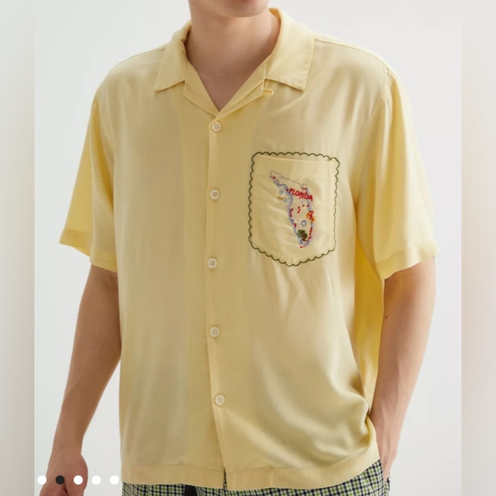 UO Embroidered Florida Cabana Souvenir Shirt Size Large